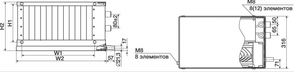 Фреоновый охладитель Shuft WHR-R 500х250/3