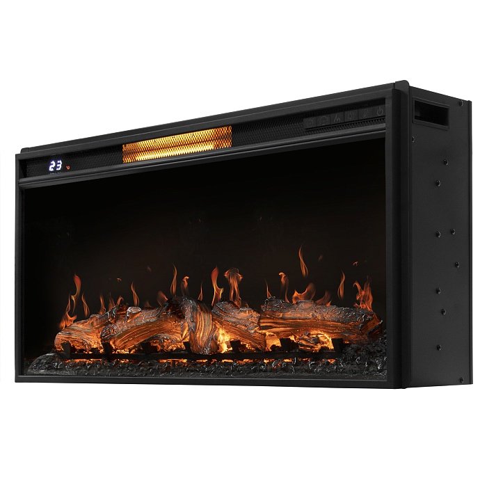 Каминокомплект Royal Thermo Aurora RTFP/P-AR40LS + портал Firelight Michigan 42/40/36 камень молочный/шпон темный дуб