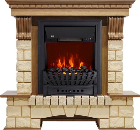 Каминокомплект Royal Flame Pierre Luxe шампань с очагом Aspen Black