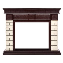 Портал Firelight Bricks 25 камень бежевый/шпон темный дуб